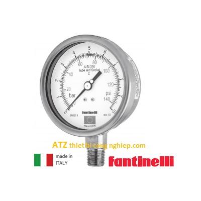 FANTINELLI SP 211 PRESSURE GAUGE WITH BACK CONNECTION FOR FLUSH MOUNTING WITH 3 FIXING HOLES